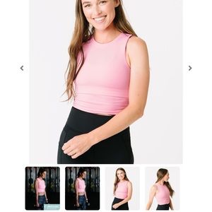 Zyia  hi-neck neon pink stronger tank